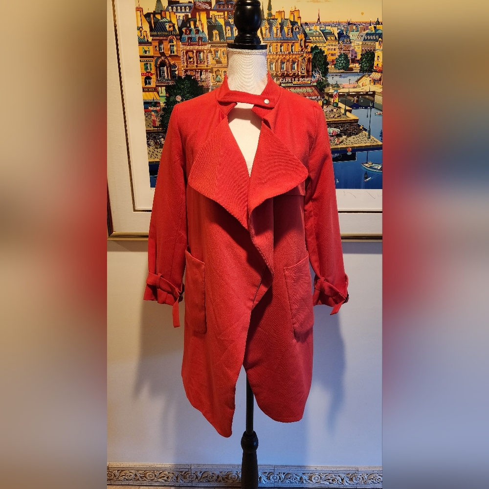 Red trench coat